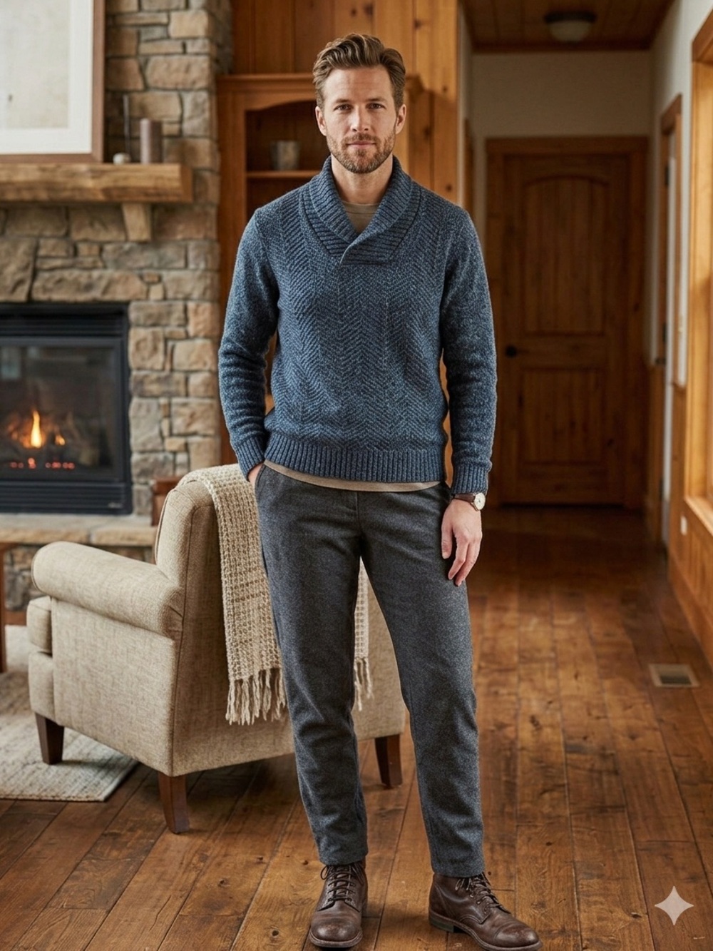 Marc Anthony Slim Fit Marled Knit Cowl Neck Sweater Size L